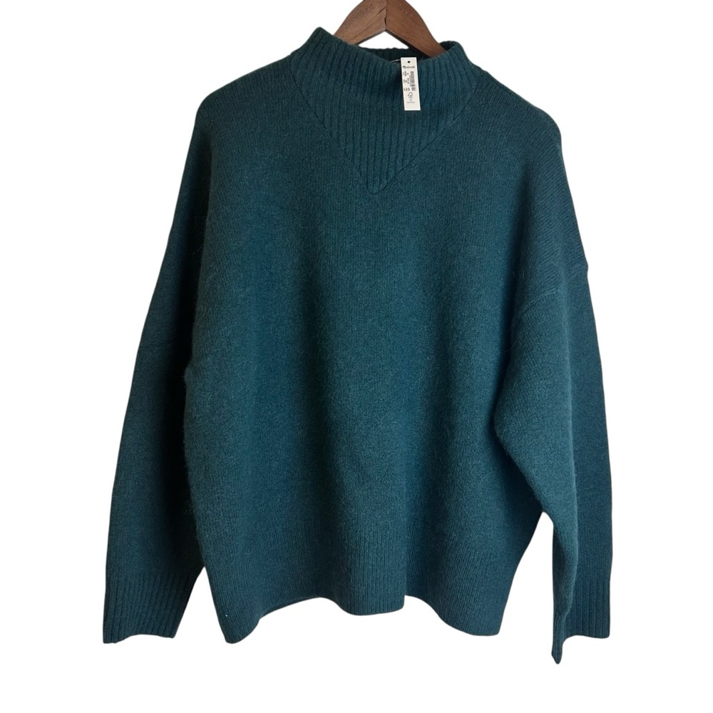 Madewell Dillon Ribbed Mockneck Pullover Cropped Sweater Womens 2X Green NWT